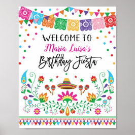 VälkomstPoster för mexikanska fiesta Birthday Cact Poster