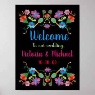 VälkomstPoster för mexikanska fiesta Embroidery Poster
