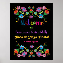 VälkomstPoster för mexikanska fiesta Embroidery Poster