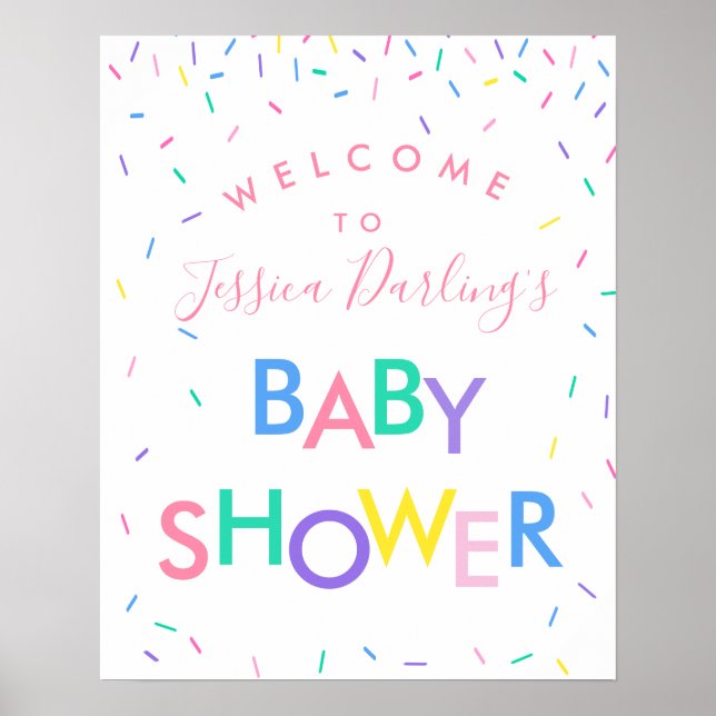 VälkomstPoster för Sprinkle Baby Shower Poster (Framsidan)