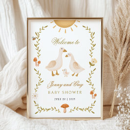 VälkomstPoster för vintage Goose Baby Shower Poster