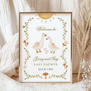 VälkomstPoster för vintage Goose Baby Shower Poster