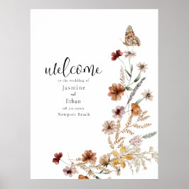 VälkomstPoster för Watercolor Wildblommor Poster