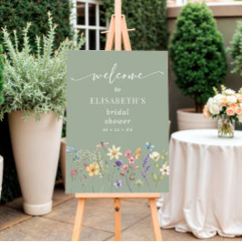 VälkomstPoster för Wildblomsage Sage Grönt Möhippa Poster