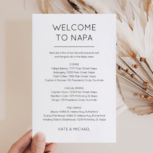 Välkomstpresentinsats kort (Wedding Welcome Bag Insert card)