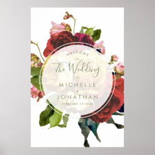 Välkomstpunkter för engelska Garden Botanical Ro B Poster