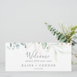 Välkomstrubrik för Airy Grey Hanging Seating Chart