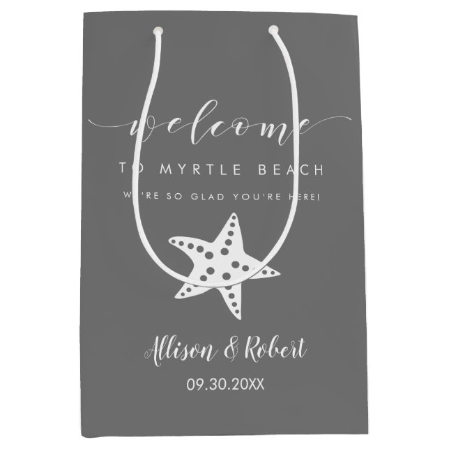 Välkomstsäck för stjärnfisk för destinationsbröllo (Framsidan)