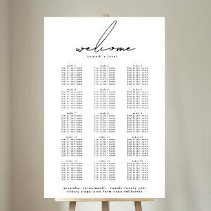 Välkomstschema för välkomstplats för elegant Scrip Poster