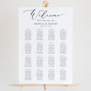 Välkomstschema för välkomstplats för elegant Scrip Poster