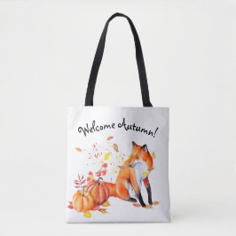 Välkomstsida för hösten Fox Tote Bag Tygkasse