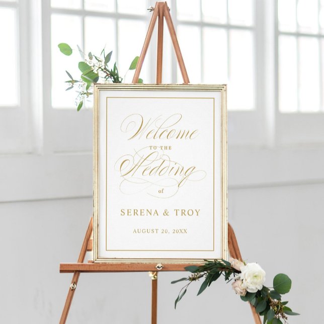 Välkomstsignalen Bröllop i Guld i elegant Poster (Skapare uppladdad)