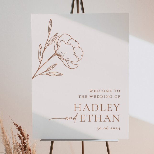 Välkomstsignalen för minimal Boho Bröllop Poster b (Skapare uppladdad)