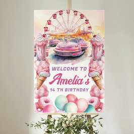 Välkomstsignatur för Amusys Park-födelsedag Poster