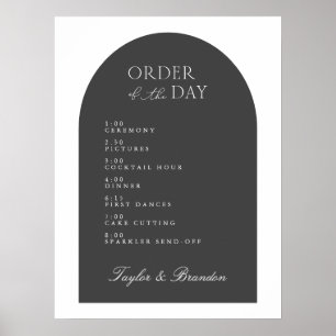 Välkomstsignatur för Arch Order of Day Bröllop-hän Poster