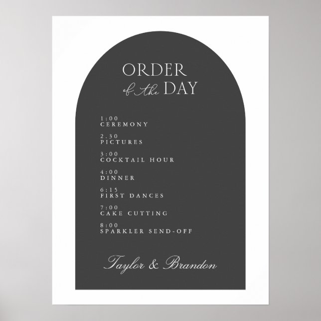 Välkomstsignatur för Arch Order of Day Bröllop-hän Poster (Framsidan)