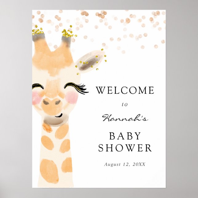 Välkomstsignatur för baby djur Shower Poster (Framsidan)