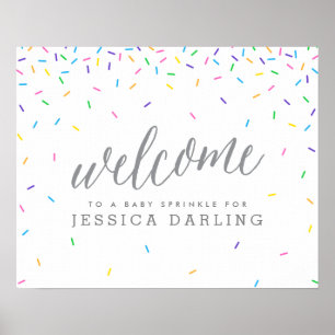Välkomstsignatur för babyvisningsfärg för Sprinkle Poster