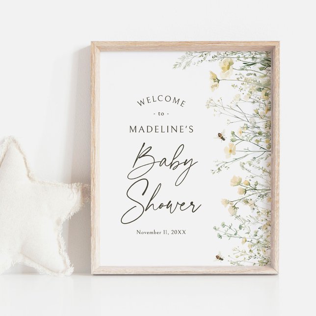 Välkomstsignatur för Bee WildblomBaby Shower Poster (Skapare uppladdad)