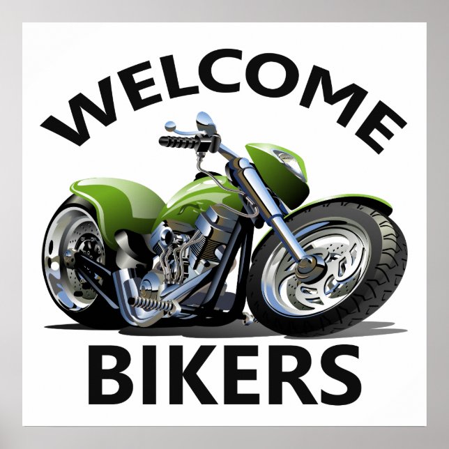 Välkomstsignatur för biker poster (Framsidan)