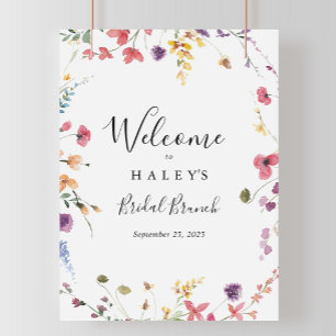 Välkomstsignatur för Blommigt av klassisk Vild Möh Poster