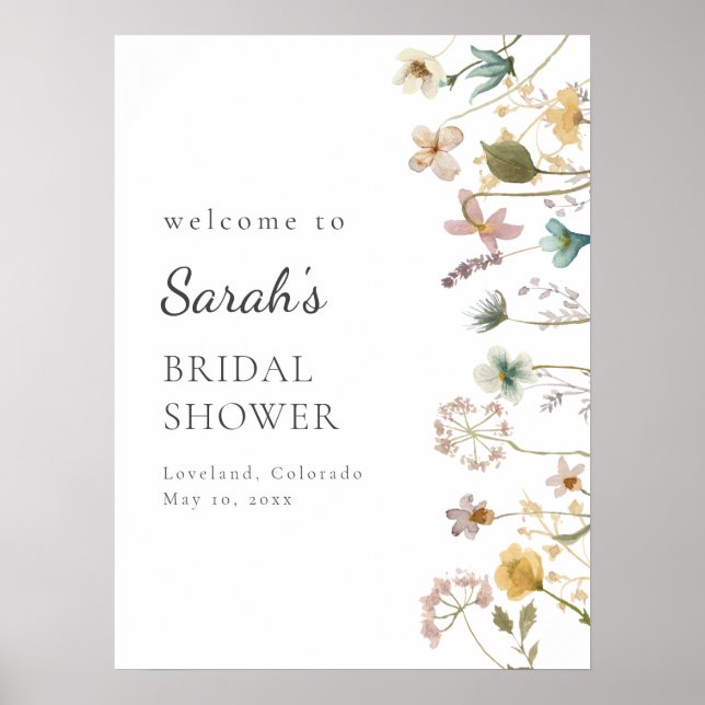 Välkomstsignatur för blommigt Möhippa Poster (Framsidan)