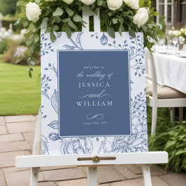 Välkomstsignatur för blommigt Periwinkle Elegant b Poster