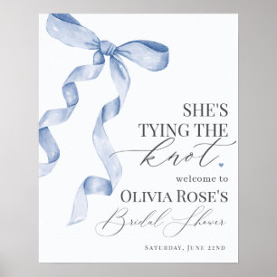 Välkomstsignatur för Blue Coquette Bow Möhippa Poster