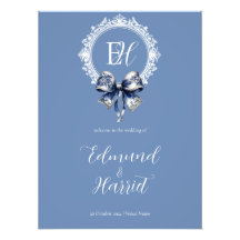 Välkomstsignatur för Blue Croquette Inspired Bröll