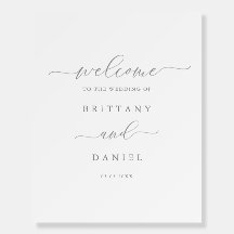 Välkomstsignatur för Bröllop i Elegant med enkel s