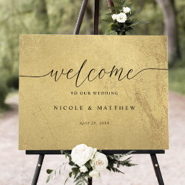 Välkomstsignatur för Bröllop i Eleganten Black och Poster