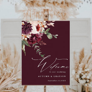 Välkomstsignatur för Bröllop under hösten Romantik Poster