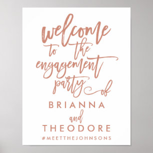 Välkomstsignatur för chic Hand Lettered Ro Förlovn Poster