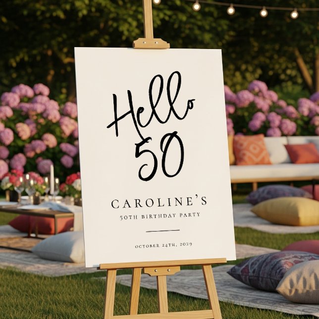 Välkomstsignatur för chic Modern "Hej 50"-Födelsed Poster (Skapare uppladdad)