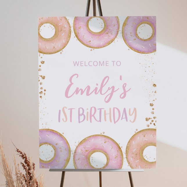 Välkomstsignatur för Cute Donut-Födelsedagsfesten  Poster (Skapare uppladdad)