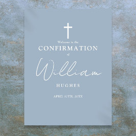 Välkomstsignatur för Dusty Blue Script-bekräftelse Poster