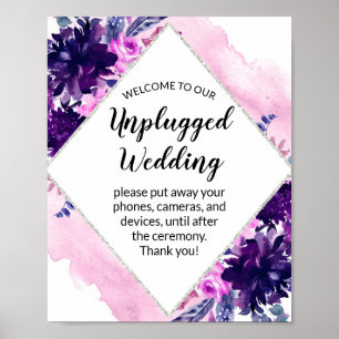 Välkomstsignatur för ej ansluten Blommigt i Bröllo Poster