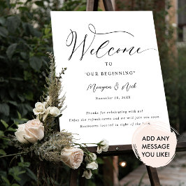 Välkomstsignatur för elegant Script Bröllop med me Poster