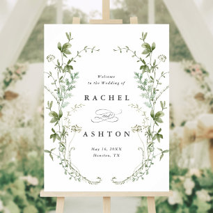 Välkomstsignatur för elegant Wildblommor Bröllop Poster