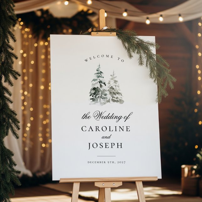 Välkomstsignatur för elegant Winter Träd Bröllop Poster (Skapare uppladdad)