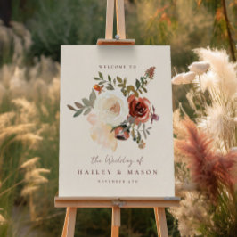 Välkomstsignatur för elegantens fallande Blommigt  Poster