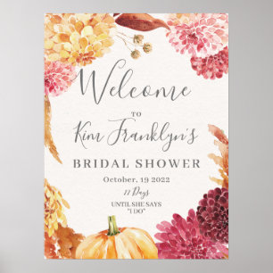 Välkomstsignatur för Fall Blommigt Möhippa Poster