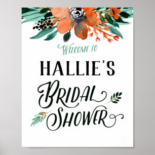 Välkomstsignatur för Fall Blommigt Möhippa Poster