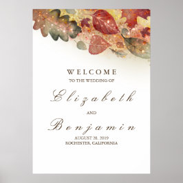Välkomstsignatur för Fall Wedding Poster