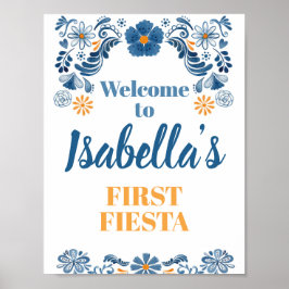 Välkomstsignatur för Fiesta Blommigt Poster