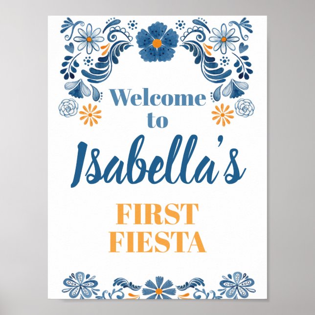 Välkomstsignatur för Fiesta Blommigt Poster (Framsidan)