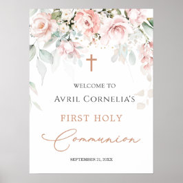 Välkomstsignatur för första Heligan i rosa ros Poster