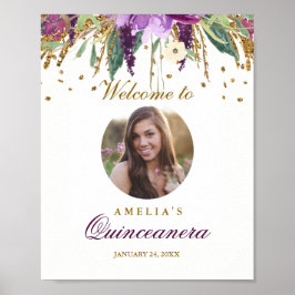 Välkomstsignatur för fotoQuinceanera Poster
