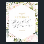 Välkomstsignatur för Geometric  Blommigt Möhippa Poster<br><div class="desc">Välkomsttecken för Möhippa för Geometric  Blommigt. Utformningen har ett geometriskt ram som är försett med ,  vita blommigtar,  eukalyptus och andra grejer. Huvudet står ut med vacker och elegant kalligrafi. Anpassa med hjälp av den angivna fälten för mallen. Kontakta oss med hjälp av kontaktknappen nedan om du behöver hjälp.</div>