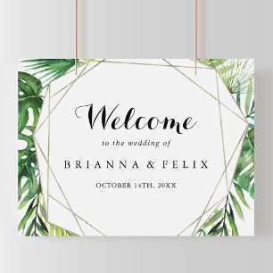 Välkomstsignatur för Geometric Destination Grönt B Poster